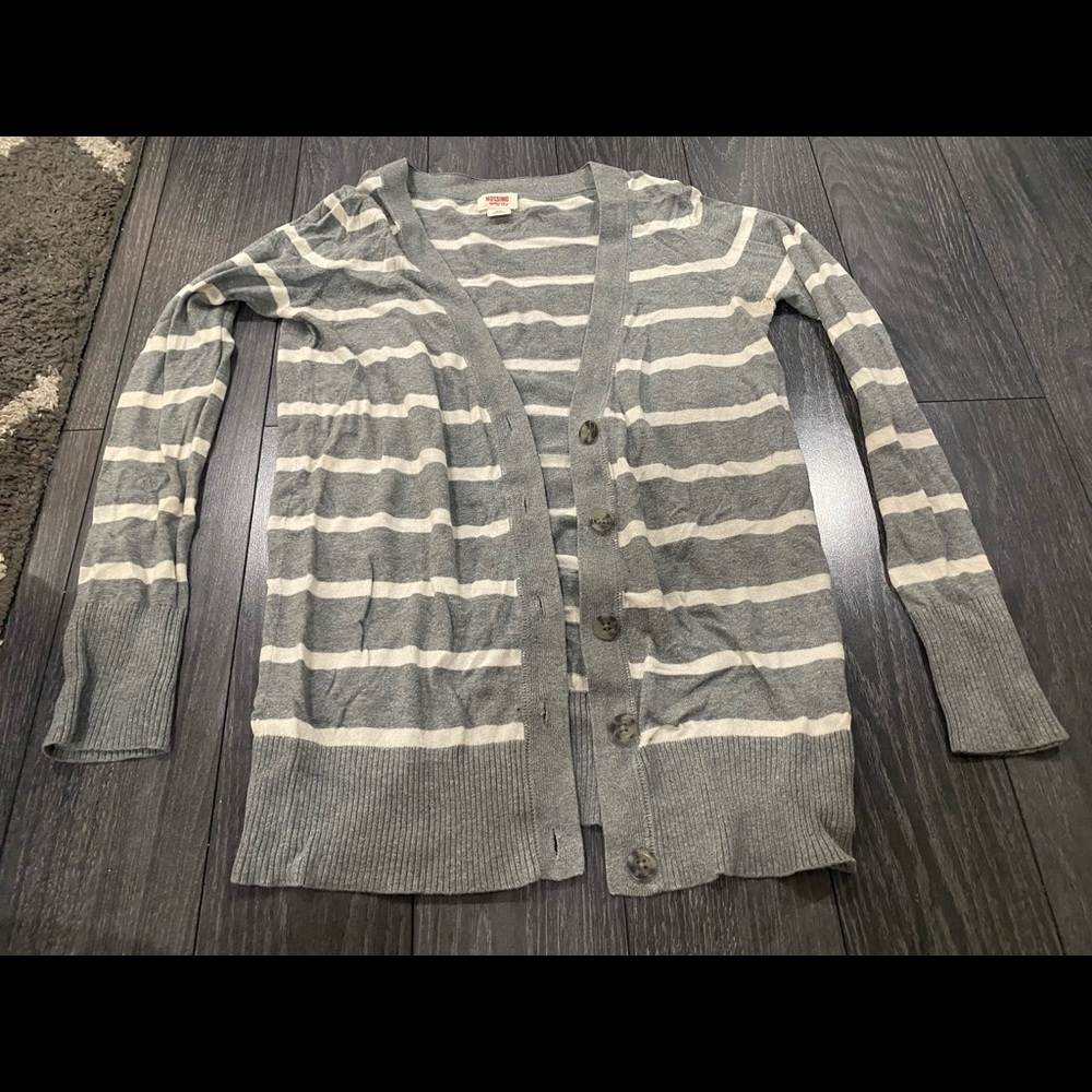 Mossimo grey and white cardigan